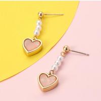 Plastic Pearl Zinc Alloy Earring, with ABS Plastic Pearl, fashion jewelry & for woman 