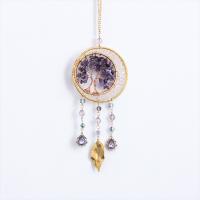 Hanging Ornaments, Iron, with brass wire & Amethyst, handmade, for home and office 