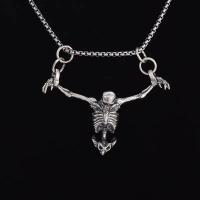 aleación de zinc collar, chapado en color de plata, Diseño de Halloween & Joyería & para mujer, 60x50mm, longitud:aproximado 60 cm, Vendido por UD