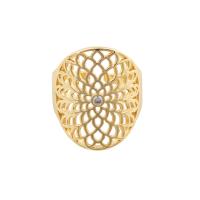 Cubic Zirconia Micro Pave Brass Finger Ring, gold color plated, fashion jewelry & micro pave cubic zirconia & for woman, golden, 20*23*2mm 