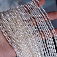 Natural Freshwater Pearl Loose Beads, Slightly Round, DIY, white, 2-2.5mm Approx 39 cm 