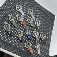 Gemstone Brass Pendants, with Gemstone, plated, Natural & fashion jewelry & DIY 27mm 