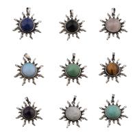 Gemstone Zinc Alloy Pendants, with Zinc Alloy, fashion jewelry Approx 5mm [