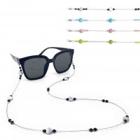Resin Glasses Chain, with Glass Beads & Zinc Alloy, anti-skidding & for woman 2mm Approx 76 cm [