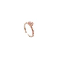 Cubic Zirconia Micro Pave Brass Finger Ring, real gold plated, fashion jewelry & micro pave cubic zirconia & for woman, rose gold color, 17mm 