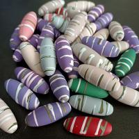 Painted Acrylic Beads, Oval, stoving varnish, DIY, mixed colors Approx [