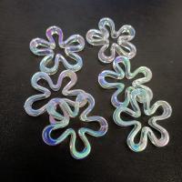 Plating Acrylic Beads, Flower, UV plating, DIY & hollow 45mm, Approx [