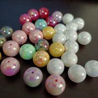Plating Acrylic Beads, Round, colorful plated, DIY 16mm, Approx [