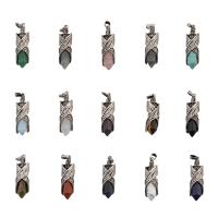 Gemstone Zinc Alloy Pendants, with Zinc Alloy, fashion jewelry Approx 4mm [