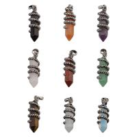 Gemstone Zinc Alloy Pendants, with Zinc Alloy, fashion jewelry Approx 6mm [