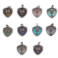 Gemstone Zinc Alloy Pendants, with Zinc Alloy, Heart, fashion jewelry Approx 6mm [