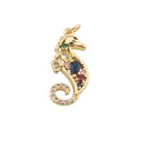 Cubic Zirconia Micro Pave Brass Pendant, Seahorse, fashion jewelry & micro pave cubic zirconia & for woman, golden Approx 1mm 