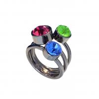 Хрустальное латунное палец кольцо, Латунь, с Кристаллы, Другое покрытие, ювелирные изделия моды & разный размер для выбора & Женский, продается PC