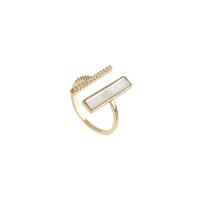 Cubic Zirconia Micro Pave Brass Finger Ring, real gold plated, fashion jewelry & micro pave cubic zirconia & for woman & enamel, golden, 17mm 