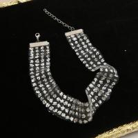 Fashion Choker Necklace, Gauze, with Sequins & Zinc Alloy, with 5cm extender chain, fashion jewelry & for woman Approx 32 cm 