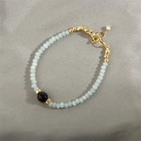 Jade Bracelets, Brass, with Jade Malaysia, handmade, fashion jewelry & for woman Approx 16-17 cm [