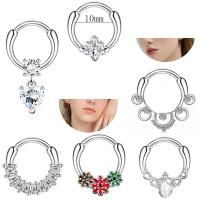 Stainless Steel Nose Piercing Jewelry, 316L Stainless Steel, Unisex & micro pave cubic zirconia, 10mm 