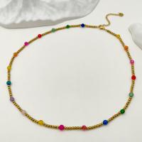 Natural Jade Necklace, 304 Stainless Steel, with Dyed Jade, with 6cm extender chain, Vacuum Ion Plating, vintage & fashion jewelry & for woman, mixed colors, nickel, lead & cadmium free Approx 42 cm [