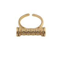 Cubic Zirconia Micro Pave Brass Finger Ring, fashion jewelry & micro pave cubic zirconia & for woman, golden, 26*23*6mm 