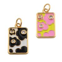 Cubic Zirconia Micro Pave Brass Pendant, micro pave cubic zirconia & for woman & enamel Approx 1mm 