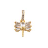 Cubic Zirconia Micro Pave Brass Pendant, fashion jewelry & micro pave cubic zirconia & for woman, golden Approx 1mm 