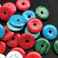 Perles en Turquoise synthétiques, Plat rond, DIY, plus de couleurs à choisir, 30mm Vendu par sac