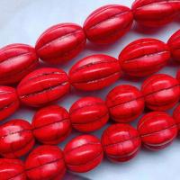 Perles en Turquoise synthétiques, Citrouille, DIY & normes différentes pour le choix, rouge Vendu par sac