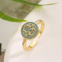 Cubic Zirconia Micro Pave Brass Finger Ring, with Gemstone, plated, fashion jewelry & micro pave cubic zirconia inner ~21mm [