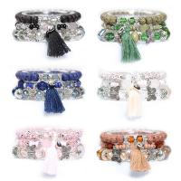 Wrap Bracelets, Acrylic, with Polyester & Crystal & Zinc Alloy, Butterfly, plated, Bohemian style & for woman Approx 7 Inch 