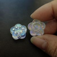 Plating Acrylic Beads, Flower, DIY & luminated 20mm, Approx 