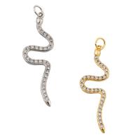 Cubic Zirconia Micro Pave Brass Pendant, Snake, fashion jewelry & micro pave cubic zirconia & for woman Approx 2mm 