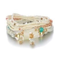 Acrylic Zinc Alloy Bracelets, with Acrylic, plated, multilayer & Bohemian style & for woman Approx 7 Inch [