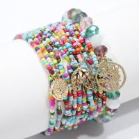 Wrap Bracelets, Resin, with Zinc Alloy & Acrylic, plated, 13 pieces & Bohemian style & for woman 8mm, 3mm Approx 7 Inch 