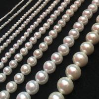 Peties perles de la mer du sud, Shell Pearl, Rond, DIY & normes différentes pour le choix, blanc, Vendu par brin[