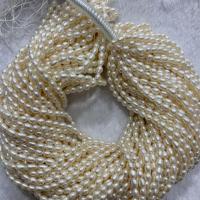 Rice Cultured Freshwater Pearl Beads, DIY, white, 4-5mm Approx 37 cm 