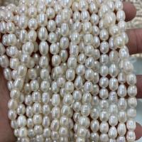 Perlas Arroz Freshwater, Perlas cultivadas de agua dulce, Bricolaje, Blanco, 5-6mm, longitud:aproximado 37 cm, Vendido por Sarta