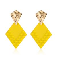 Iron Drop Earring, painted, fashion jewelry & for woman, yellow 