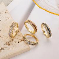 Cubic Zirconia Micro Pave Brass Finger Ring, plated, Adjustable & fashion jewelry & micro pave cubic zirconia inner ~21mm 