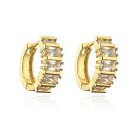 Cubic Zirconia Micro Pave Brass Earring, real gold plated & micro pave cubic zirconia & for woman, gold 