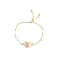 Fashion Zinc Alloy Bracelets, with Plastic Pearl, high quality plated, fashion jewelry & for woman, multi-colored Approx 17-20 cm 