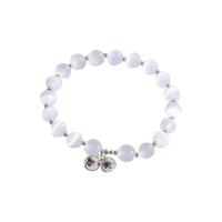 Cats Eye Bracelets, with Zinc Alloy, fashion jewelry & for woman, white, S263:about 19-20cm,s261:about 16-17cm 