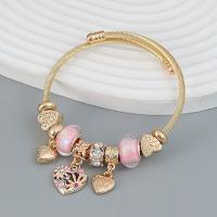 Acrylic Zinc Alloy Bangle, with Acrylic, fashion jewelry & for woman & with rhinestone, golden Approx 23.5 cm 
