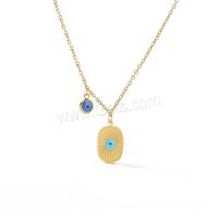 Evil Eye Jewelry Necklace, Titanium Steel, with turquoise, with 5CM extender chain, plated & for woman & enamel, gold Approx 39 cm 