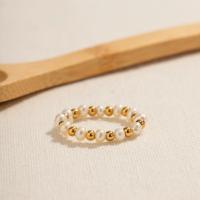 Kultivierten Süßwasser Perle Ring, 304 Edelstahl, mit Natürliche kultivierte Süßwasserperlen, 18K vergoldet, Modeschmuck & für Frau, verkauft von PC