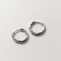 Männer Sterling Silber Hoop Ohrringe, 925 Sterling Silber, Vintage & Koreanischen Stil & für Frau & hohl, 14mm, 2mm, verkauft von Paar