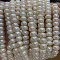 Naturales agua dulce perlas sueltas, Perlas cultivadas de agua dulce, Redondo aplanado, Bricolaje, Blanco, 9-10mm, longitud:aproximado 37 cm, Vendido por Sarta[
