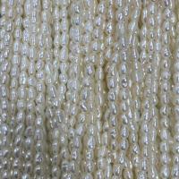 Perlas Arroz Freshwater, Perlas cultivadas de agua dulce, Bricolaje, Blanco, 2.5-3.2mm, longitud:aproximado 37 cm, Vendido por Sarta