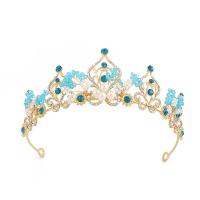 Bridal Tiaras, Zinc Alloy, with Crystal & Plastic Pearl, fashion jewelry & for woman & with rhinestone, Inner Approx 145mm 