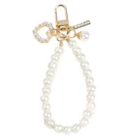 Plastic Key Chain, Zinc Alloy, with Plastic Pearl, fashion jewelry 
