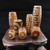 Natural Tibetan Agate Dzi Beads, Drum, DIY [